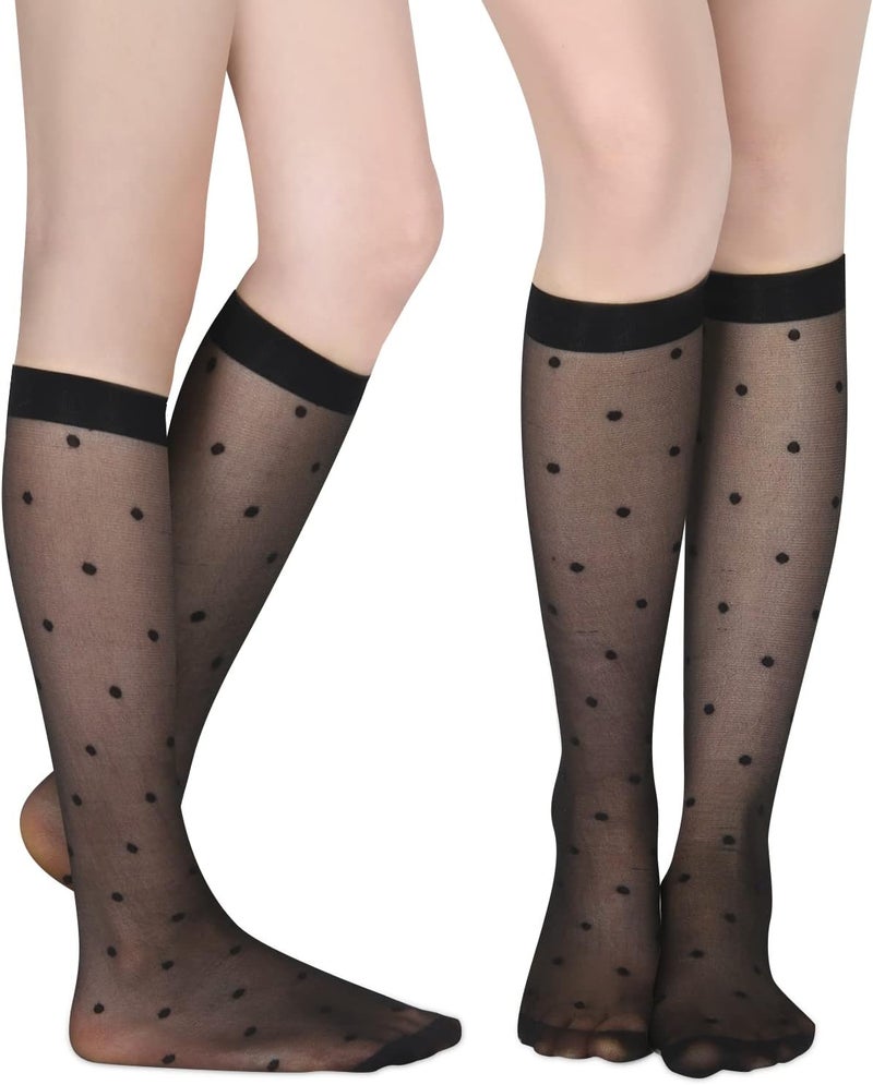 Benefeet Sox Womens Lace Knee High Socks Girls Sheer Mesh Knee High Stockings Cute Fishnet Lolita Calf Sock - Image 4